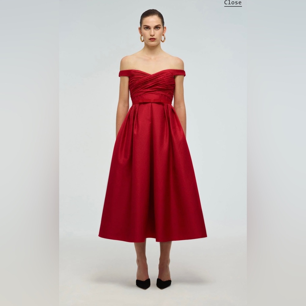 Self-Portrait Red Midi Dress
